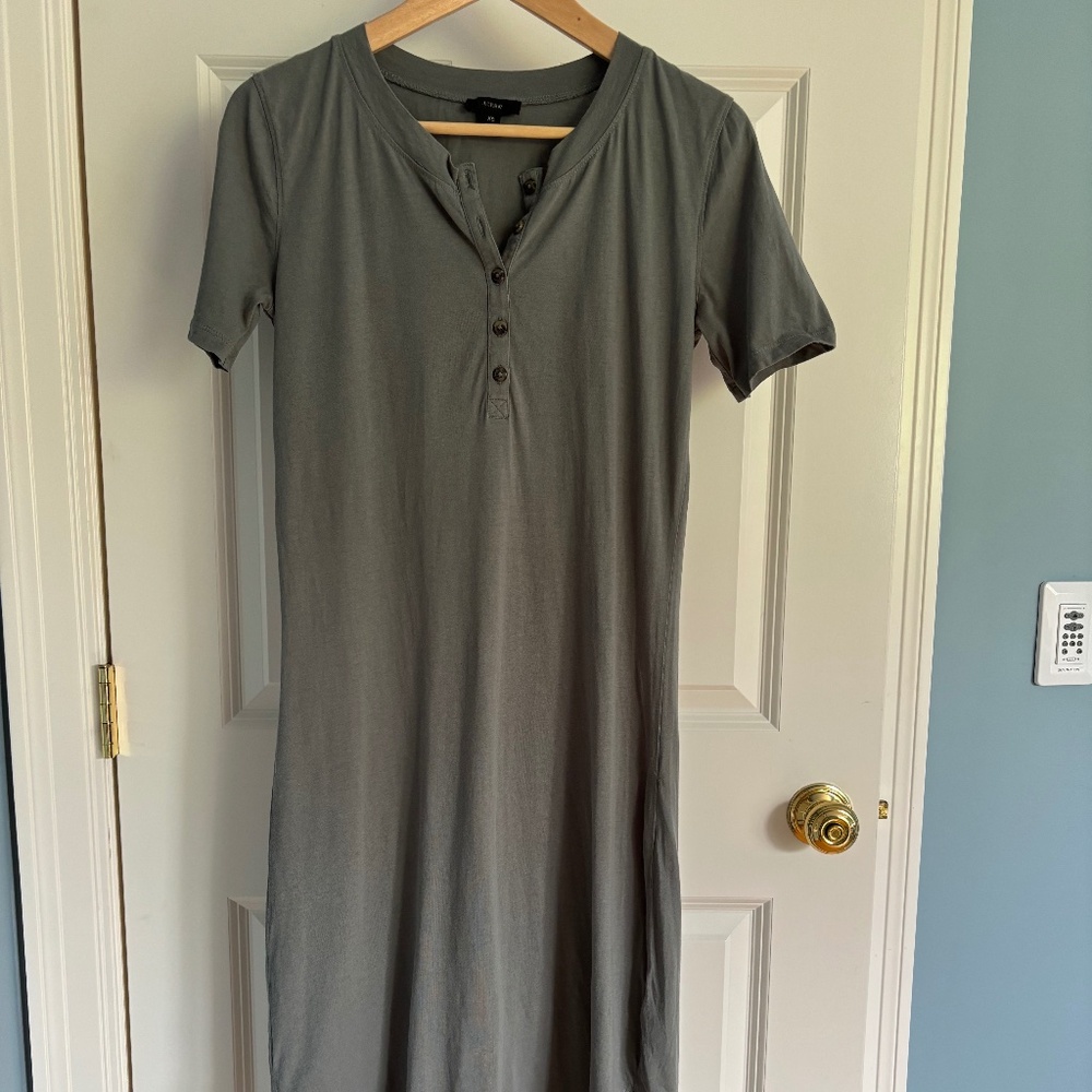 J.Crew sage green t-shirt dress